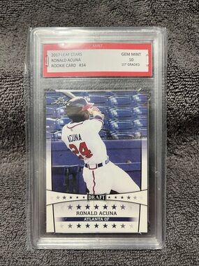 2017 Leaf Stars Ronald Acuna Rookie Card #34 GEM MINT 10
